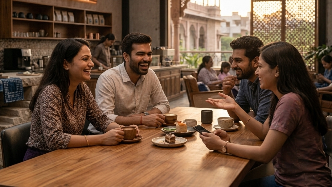 Friends at cafe